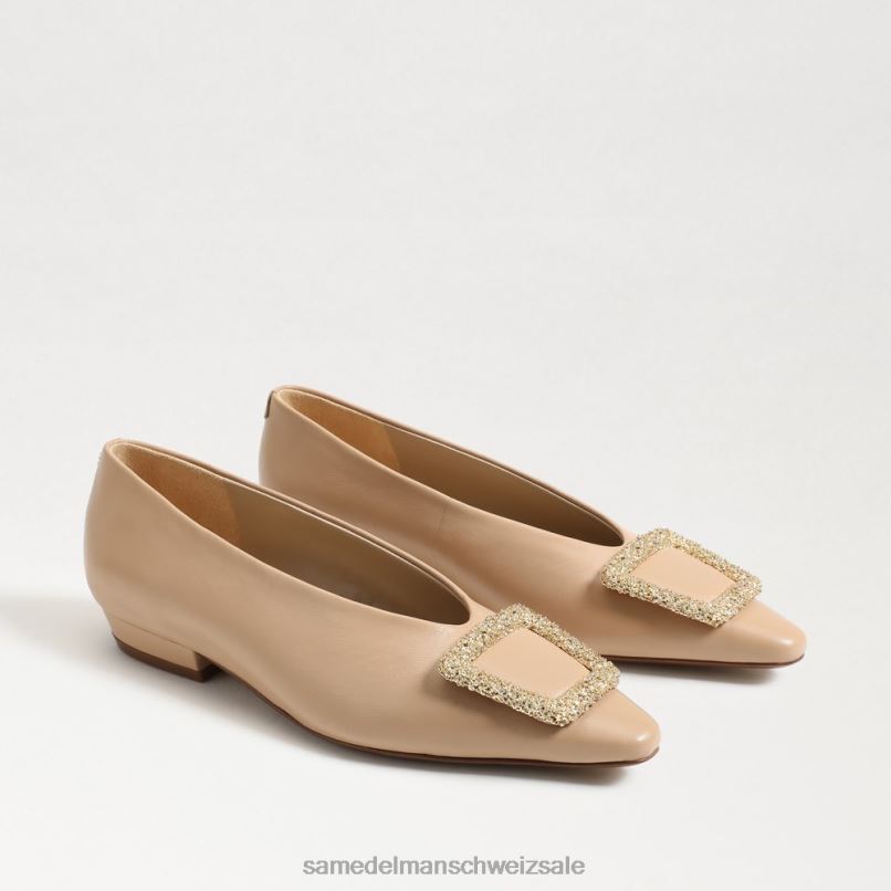 CH Sam Edelman Frauen Janina spitze Zehenpartie flach Macadamia X2J86393 Schuhwerk