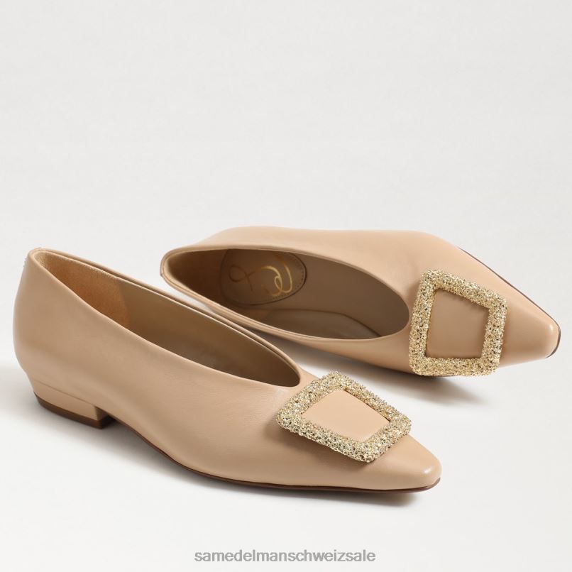 CH Sam Edelman Frauen Janina spitze Zehenpartie flach Macadamia X2J86393 Schuhwerk