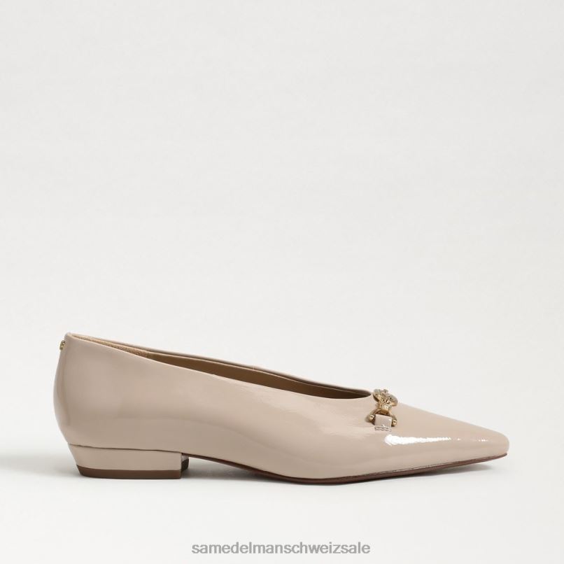 CH Sam Edelman Frauen Jenica spitze Zehenpartie flach Chai-Latte-Patent X2J86791 Schuhwerk