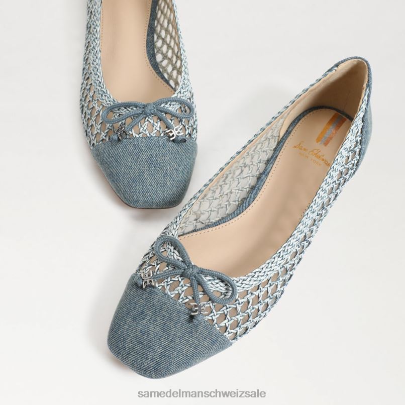 CH Sam Edelman Frauen Mai Ballerina neublau gewaschen X2J86371 Schuhwerk