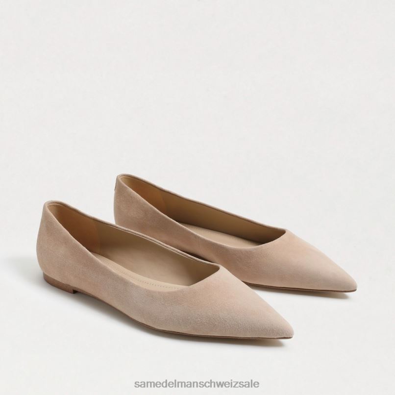 CH Sam Edelman Frauen Wanda spitze Zehenpartie flach Cappuccino-Wildleder X2J86485 Schuhwerk