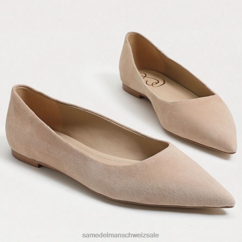 CH Sam Edelman Frauen Wanda spitze Zehenpartie flach Cappuccino-Wildleder X2J86485 Schuhwerk