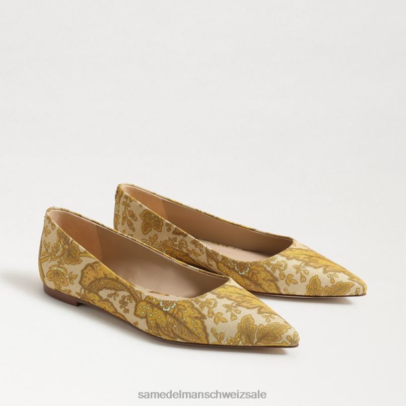 CH Sam Edelman Frauen Wanda spitze Zehenpartie flach Kurkuma X2J86476 Schuhwerk