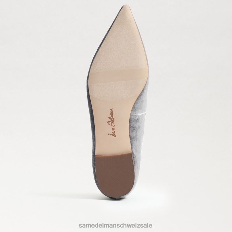 CH Sam Edelman Frauen Wanda spitze Zehenpartie flach rauchblauer Samt X2J86474 Schuhwerk