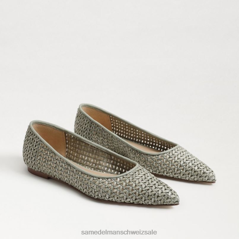 CH Sam Edelman Frauen Wanda spitze Zehenpartie flach staubiger Salbei X2J86479 Schuhwerk
