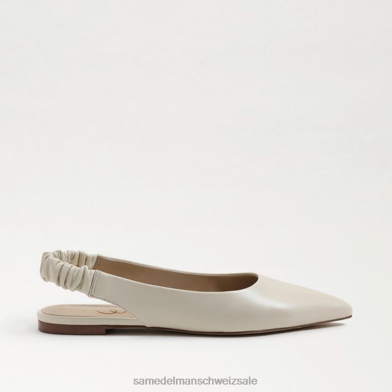 CH Sam Edelman Frauen Whitney Slingback, spitze Zehenpartie, flach modernes elfenbeinfarbenes Leder X2J86737 Schuhwerk