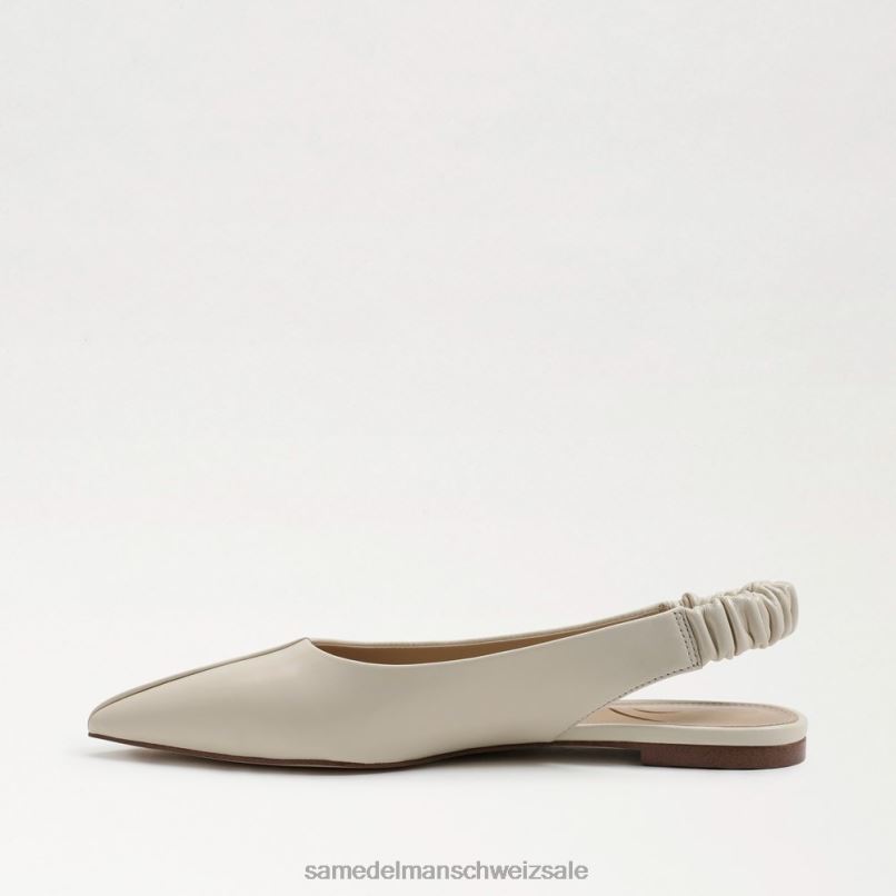 CH Sam Edelman Frauen Whitney Slingback, spitze Zehenpartie, flach modernes elfenbeinfarbenes Leder X2J86737 Schuhwerk