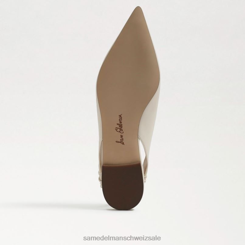 CH Sam Edelman Frauen Whitney Slingback, spitze Zehenpartie, flach modernes elfenbeinfarbenes Leder X2J86737 Schuhwerk