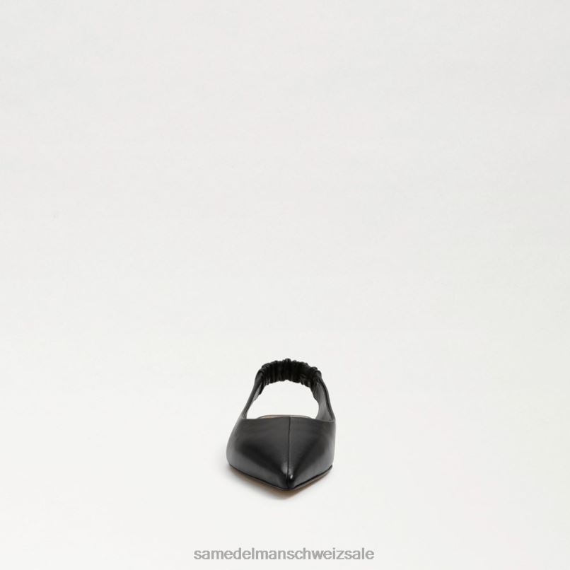 CH Sam Edelman Frauen Whitney Slingback, spitze Zehenpartie, flach schwarzes Leder X2J86736 Schuhwerk