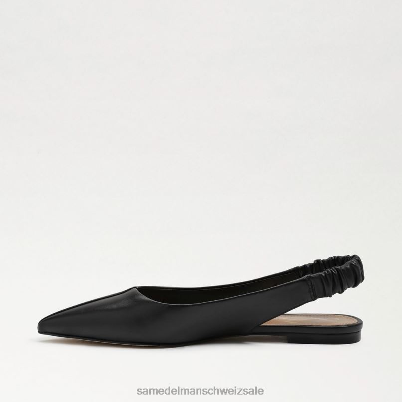 CH Sam Edelman Frauen Whitney Slingback, spitze Zehenpartie, flach schwarzes Leder X2J86736 Schuhwerk