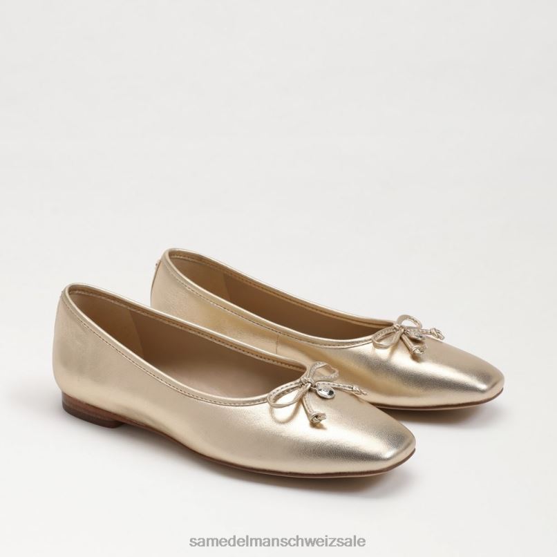 CH Sam Edelman Frauen Wiese Ballerina Gold Blatt X2J86172 Schuhwerk
