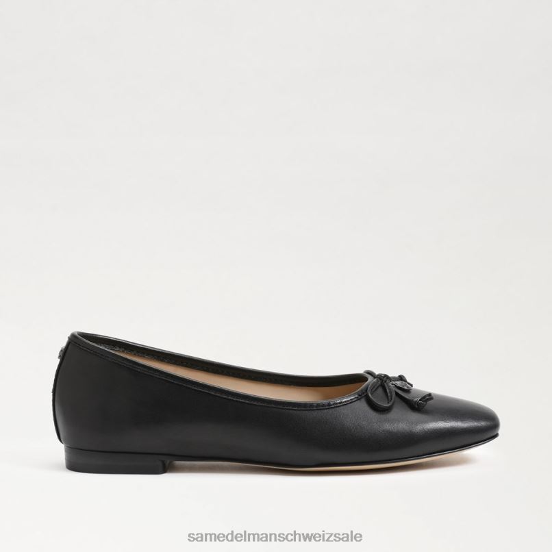 CH Sam Edelman Frauen Wiese Ballerina schwarzes Leder X2J86173 Schuhwerk