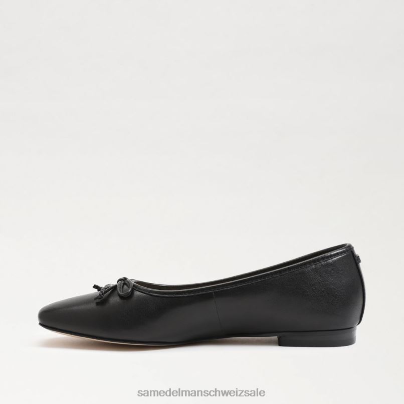 CH Sam Edelman Frauen Wiese Ballerina schwarzes Leder X2J86173 Schuhwerk