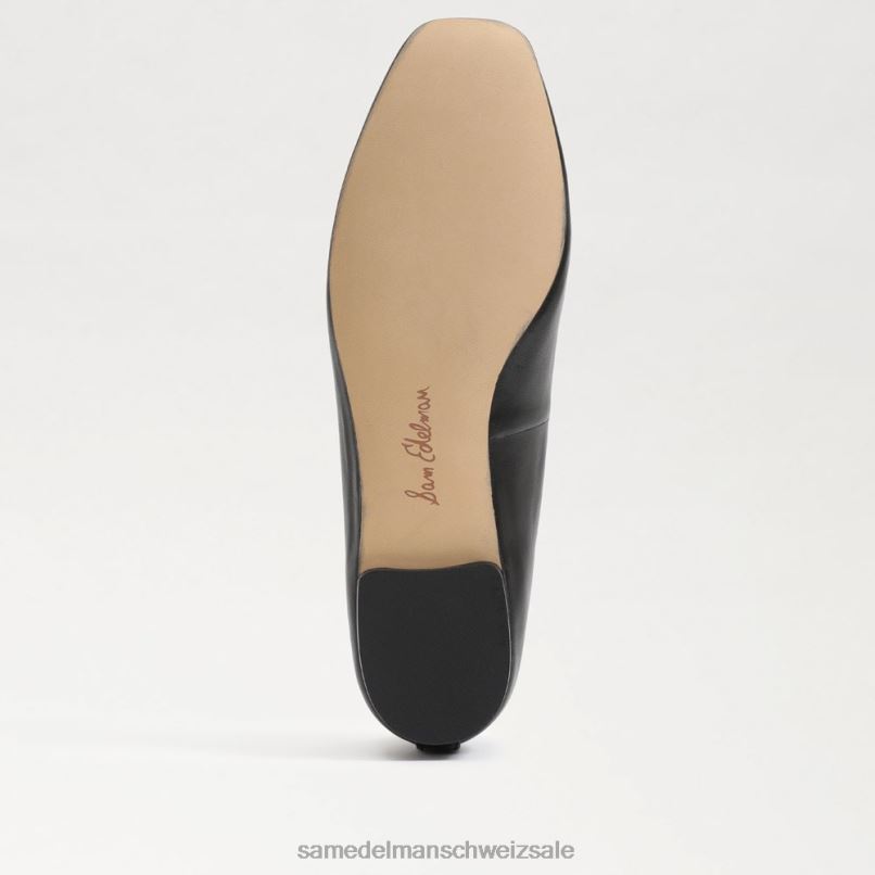 CH Sam Edelman Frauen Wiese Ballerina schwarzes Leder X2J86173 Schuhwerk