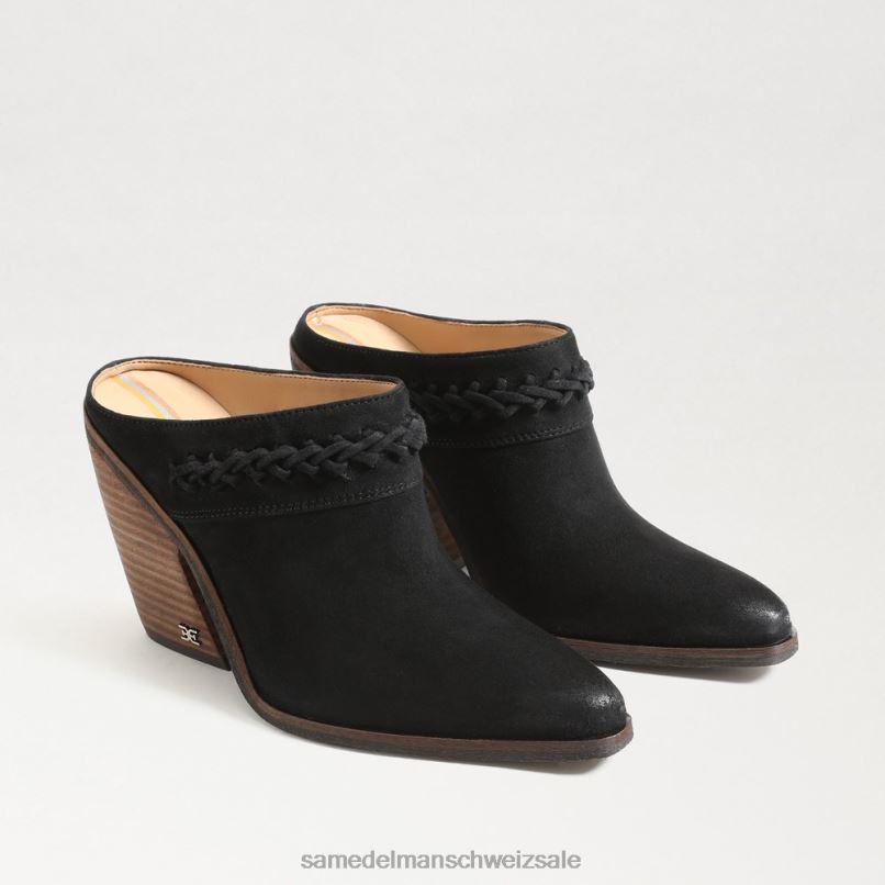 CH Sam Edelman Frauen Alison Western-Mule schwarzes Wildleder X2J86882 Schuhwerk