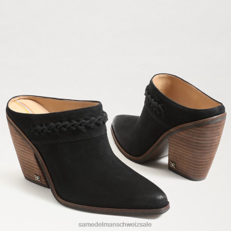 CH Sam Edelman Frauen Alison Western-Mule schwarzes Wildleder X2J86882 Schuhwerk
