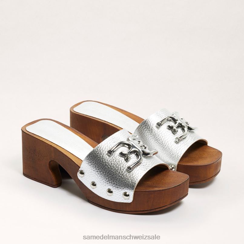 CH Sam Edelman Frauen Francina-Mule-Sandale Silber X2J86519 Schuhwerk
