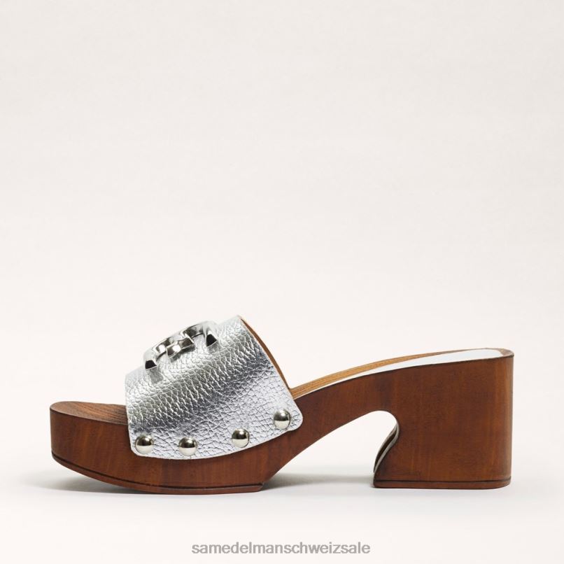 CH Sam Edelman Frauen Francina-Mule-Sandale Silber X2J86519 Schuhwerk
