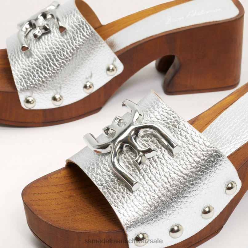 CH Sam Edelman Frauen Francina-Mule-Sandale Silber X2J86519 Schuhwerk