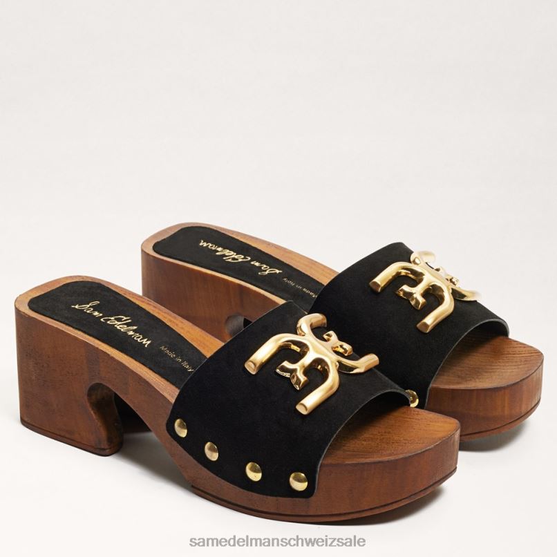 CH Sam Edelman Frauen Francina-Mule-Sandale schwarzes Wildleder X2J86520 Schuhwerk