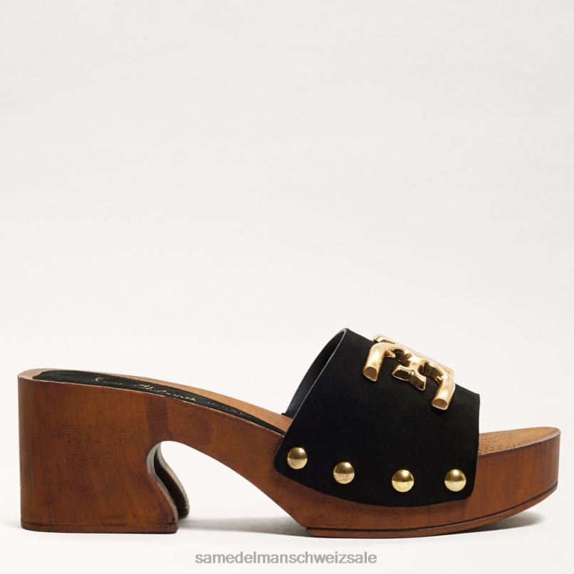 CH Sam Edelman Frauen Francina-Mule-Sandale schwarzes Wildleder X2J86520 Schuhwerk