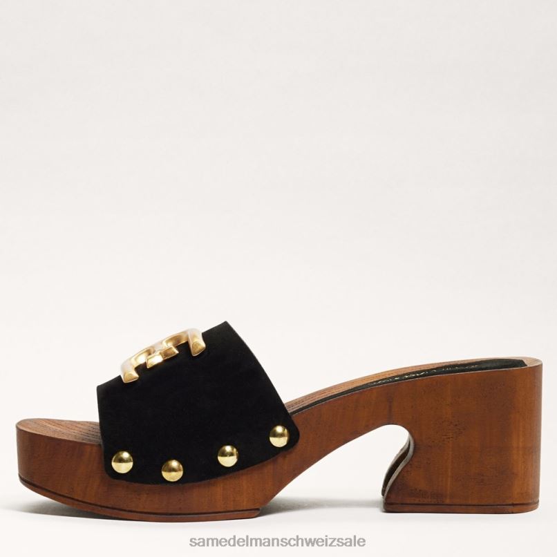 CH Sam Edelman Frauen Francina-Mule-Sandale schwarzes Wildleder X2J86520 Schuhwerk