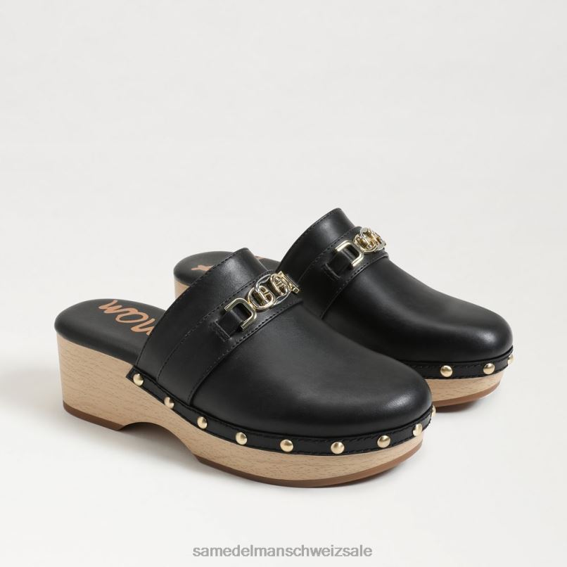 CH Sam Edelman Frauen Kaye verstopfen schwarzes Leder X2J86442 Schuhwerk
