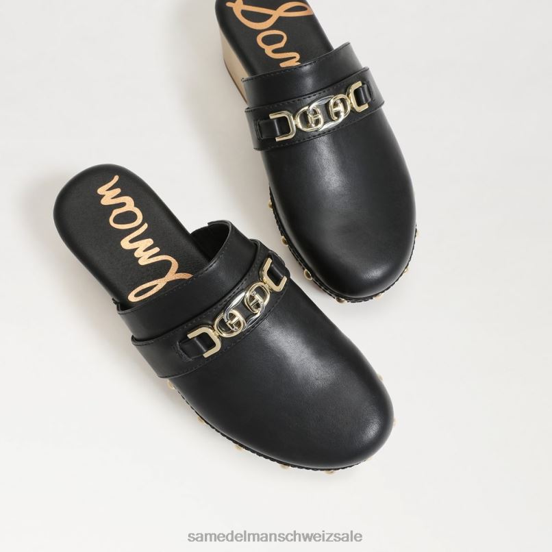 CH Sam Edelman Frauen Kaye verstopfen schwarzes Leder X2J86442 Schuhwerk