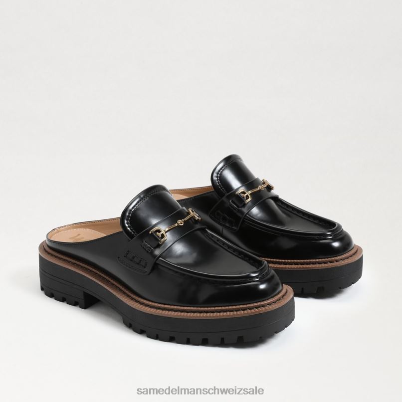 CH Sam Edelman Frauen Lennon-Mule mit Stollensohle schwarzes Leder X2J86465 Schuhwerk