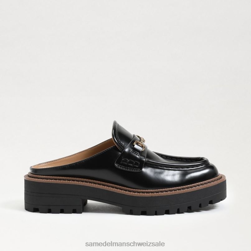 CH Sam Edelman Frauen Lennon-Mule mit Stollensohle schwarzes Leder X2J86465 Schuhwerk
