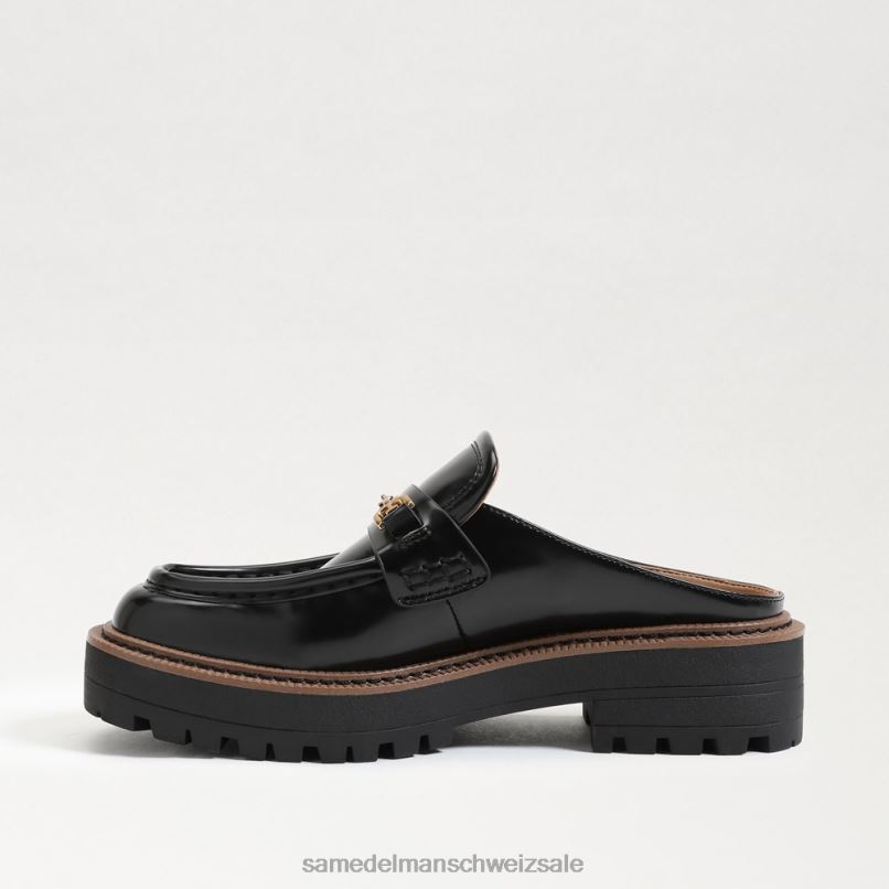 CH Sam Edelman Frauen Lennon-Mule mit Stollensohle schwarzes Leder X2J86465 Schuhwerk