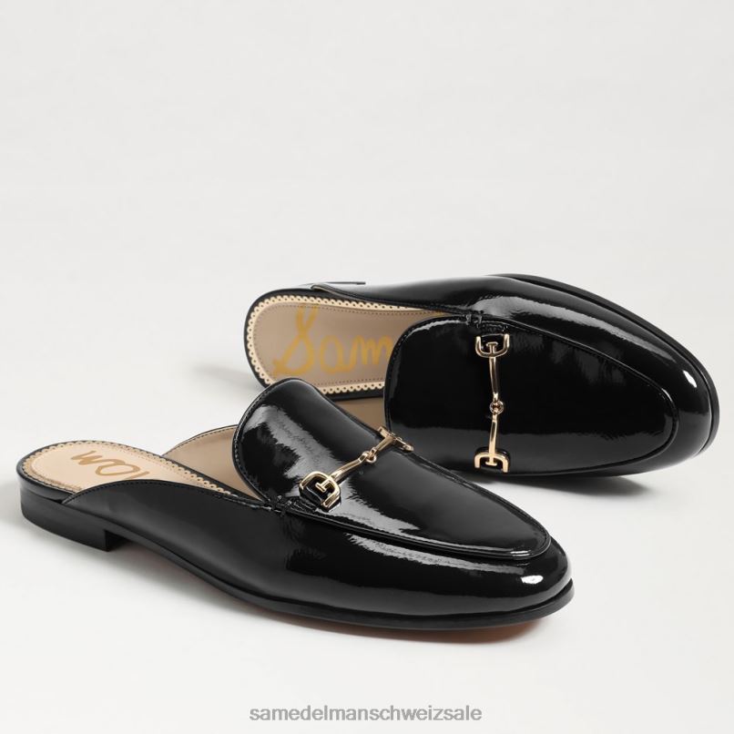 CH Sam Edelman Frauen Linnie Bit Mule schwarzes Lackleder X2J8684 Schuhwerk