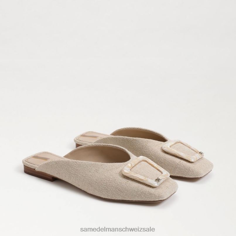 CH Sam Edelman Frauen Maultier mit Lin-Schnalle natürliches Leinen X2J86655 Schuhwerk
