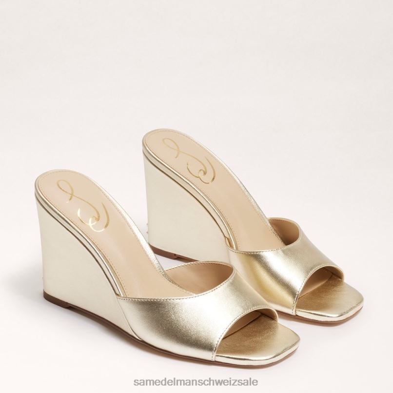 CH Sam Edelman Frauen Merrick Keilsandale dunkles Gold X2J86611 Schuhwerk