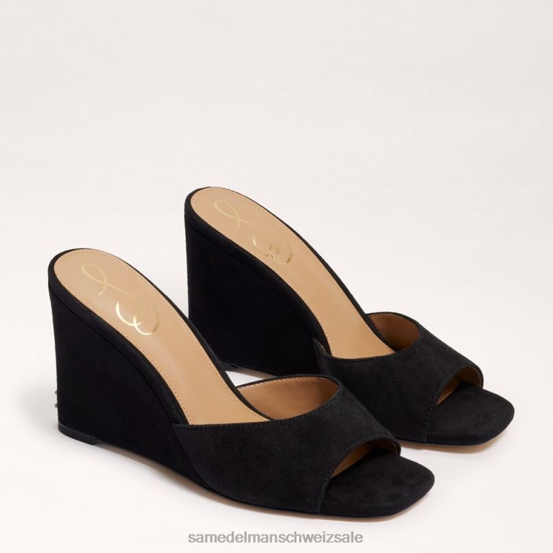 CH Sam Edelman Frauen Merrick Keilsandale schwarzes Wildleder X2J86613 Schuhwerk