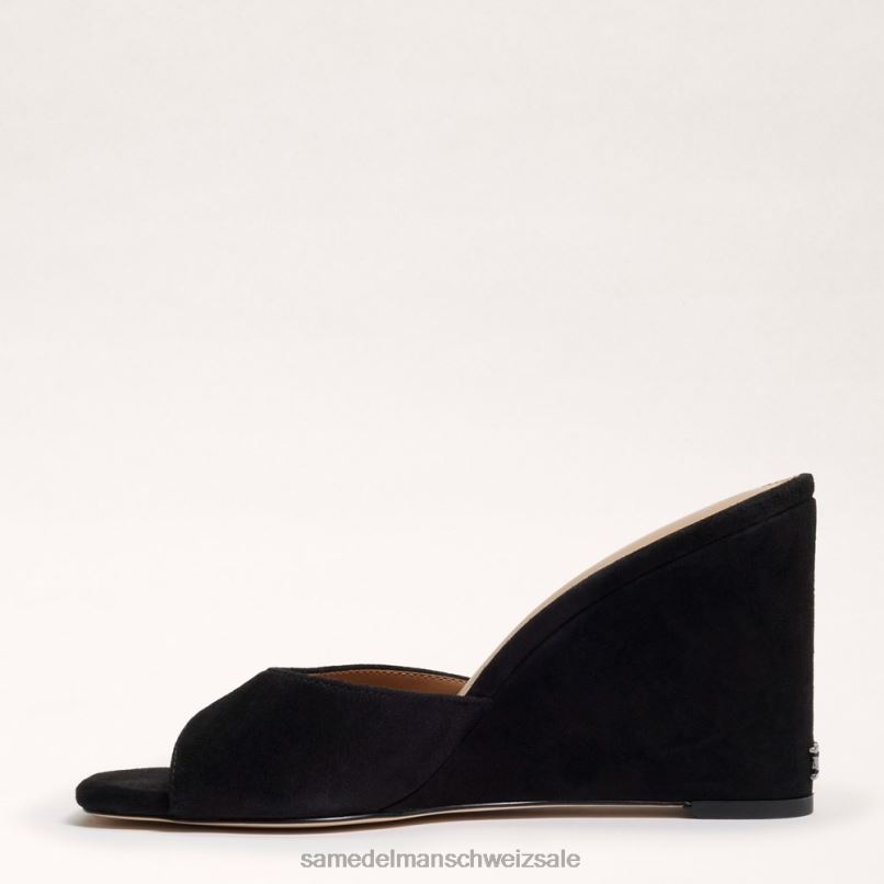 CH Sam Edelman Frauen Merrick Keilsandale schwarzes Wildleder X2J86613 Schuhwerk
