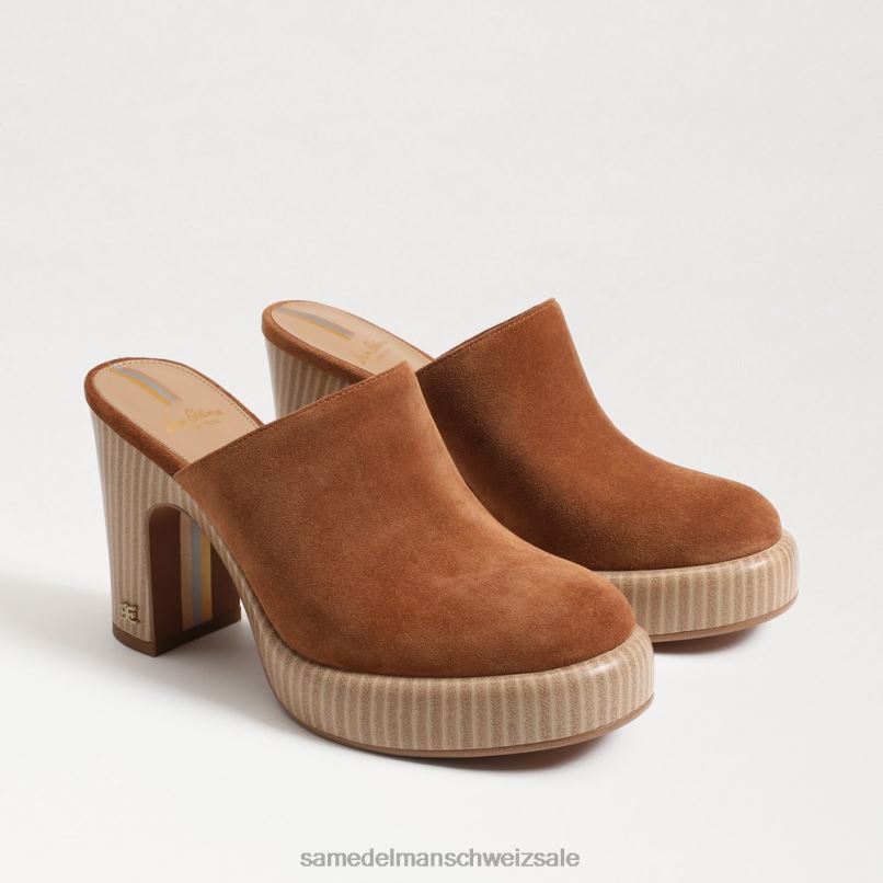 CH Sam Edelman Frauen Shiloh-Pantoletten mit Absatz Grenzbraun X2J86717 Schuhwerk