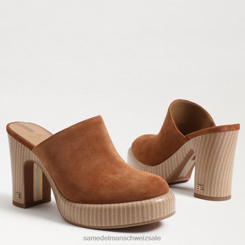 CH Sam Edelman Frauen Shiloh-Pantoletten mit Absatz Grenzbraun X2J86717 Schuhwerk