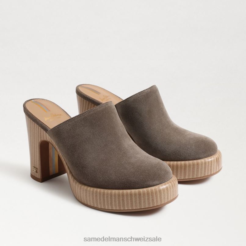 CH Sam Edelman Frauen Shiloh-Pantoletten mit Absatz Wüstenoliven-Wildleder X2J86716 Schuhwerk