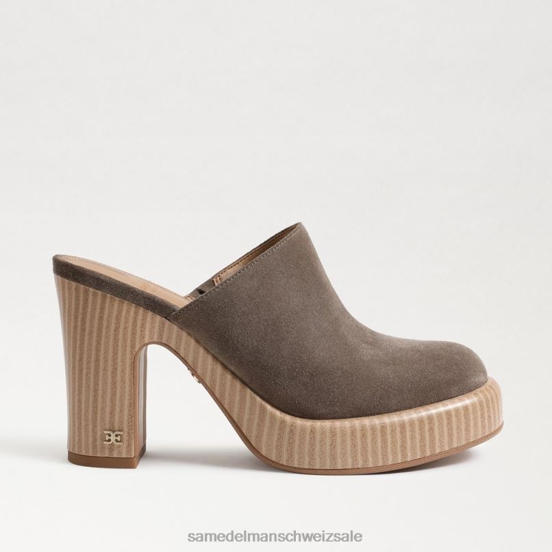 CH Sam Edelman Frauen Shiloh-Pantoletten mit Absatz Wüstenoliven-Wildleder X2J86716 Schuhwerk