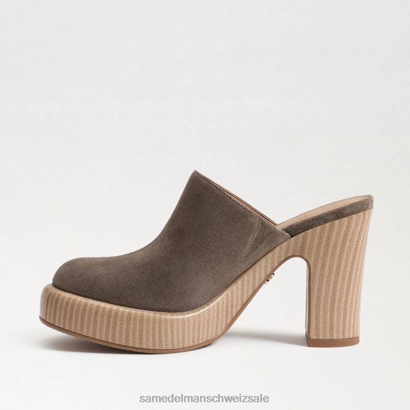 CH Sam Edelman Frauen Shiloh-Pantoletten mit Absatz Wüstenoliven-Wildleder X2J86716 Schuhwerk