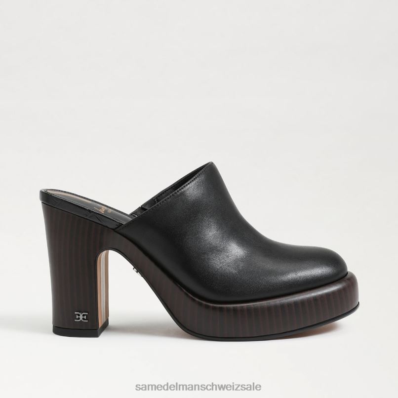 CH Sam Edelman Frauen Shiloh-Pantoletten mit Absatz schwarzes Leder X2J86714 Schuhwerk