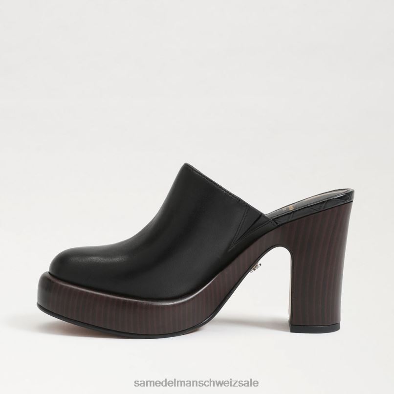 CH Sam Edelman Frauen Shiloh-Pantoletten mit Absatz schwarzes Leder X2J86714 Schuhwerk