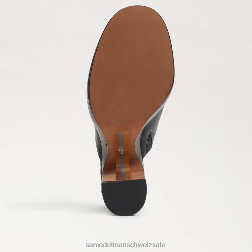 CH Sam Edelman Frauen Shiloh-Pantoletten mit Absatz schwarzes Leder X2J86714 Schuhwerk