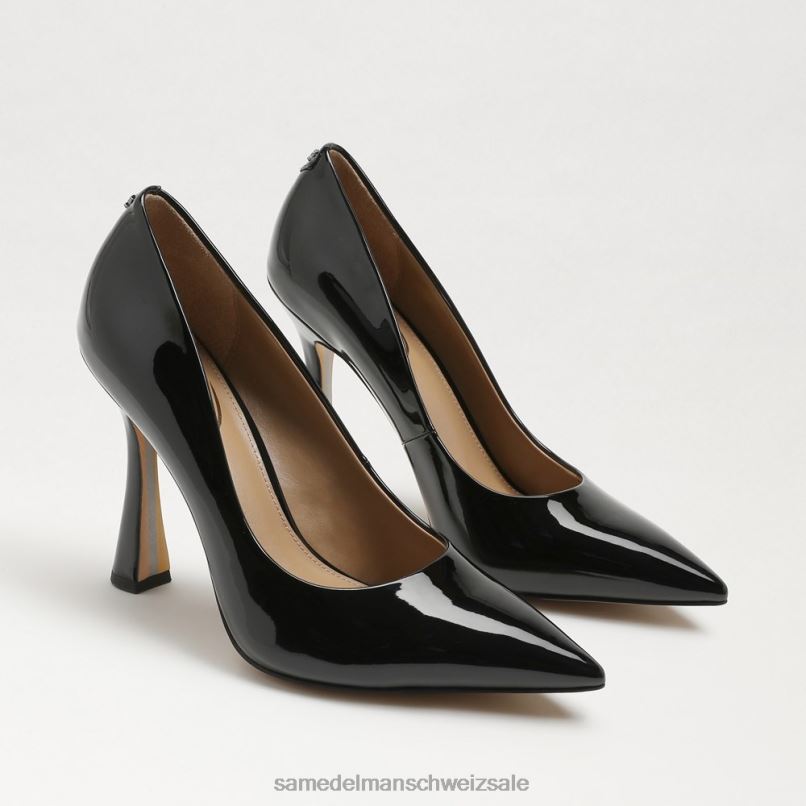 CH Sam Edelman Frauen Antonia spitze Zehenpumpe schwarzes Lackleder X2J86838 Schuhwerk