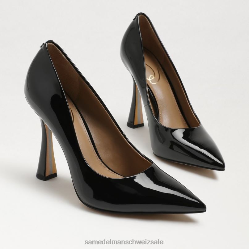 CH Sam Edelman Frauen Antonia spitze Zehenpumpe schwarzes Lackleder X2J86838 Schuhwerk