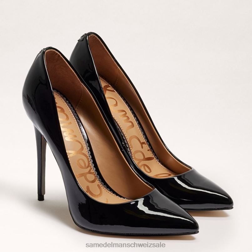 CH Sam Edelman Frauen Danna spitzer Zehenabsatz schwarzes Lackleder X2J86411 Schuhwerk