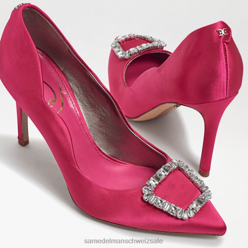 CH Sam Edelman Frauen Harriett spitzer Zehenabsatz Fuchsia-Satin X2J86594 Schuhwerk