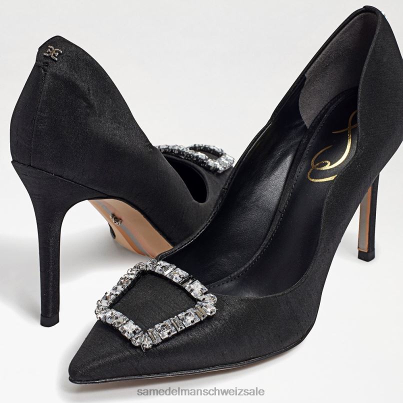 CH Sam Edelman Frauen Harriett spitzer Zehenabsatz schwarze Seide X2J86592 Schuhwerk