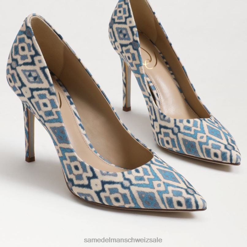 CH Sam Edelman Frauen Haselnussbrauner spitzer Zehenabsatz Blau-Multi X2J86143 Schuhwerk